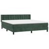 vidaXL Cama com molas/colch&atilde;o 160x200 cm veludo verde-escuro