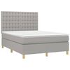 vidaXL Cama box spring c/ colch&atilde;o e LED 140x200 cm tecido cinza-claro