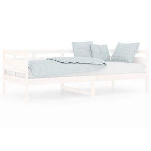 vidaXL Sof&aacute;-cama 90x200 cm madeira de pinho maci&ccedil;a branco