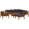 vidaXL 8 pcs conjunto lounge de jardim com almofadões acácia maciça