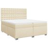 vidaXL Cama com molas/colch&atilde;o 200x200 cm tecido cor creme