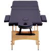 vidaXL Mesa de massagens dobrável 3 zonas madeira roxo