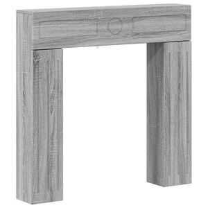 vidaXL Moldura de Lareira Sonoma cinzento 102 x 18 x 100,5 cm
