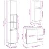 vidaXL 3 pcs conj. móveis casa banho derivados madeira cinza cimento