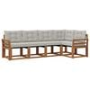 vidaXL Conjunto de Sof&aacute;s para Exterior 5 unid. Cinza Natural e Claro