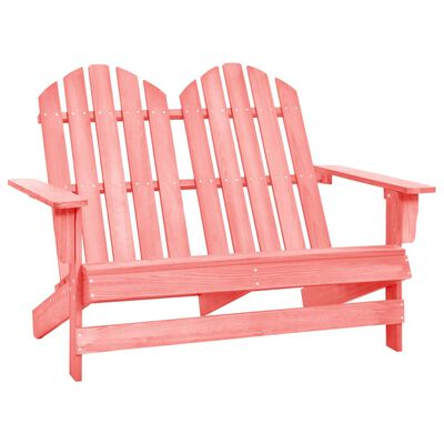 vidaXL Cadeira de jardim Adirondack 2 lugares abeto maciço rosa