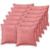 vidaXL Almofada com travesseiro HOUTEN 12 unid. Rosa Veludo