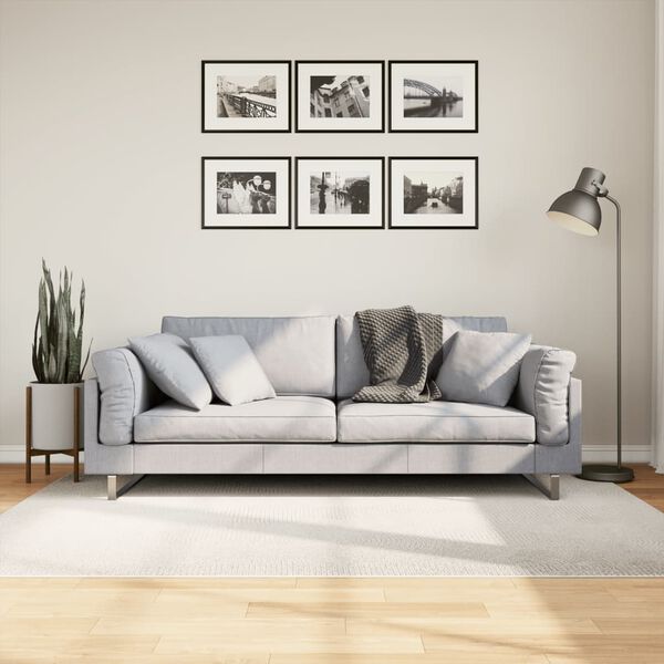 vidaXL Tapete de pelo curto IZA visual escandinavo 140x200cm cor creme