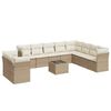 vidaXL 11 pcs conjunto sof&aacute;s de jardim c/ almofad&otilde;es vime PE bege