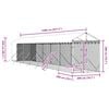 vidaXL Canil de exterior com teto 2x14x2,5 m a&ccedil;o galvanizado prateado