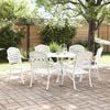 vidaXL Conjunto de Jantar para Jardim 7 pcs Branco Alum&iacute;nio