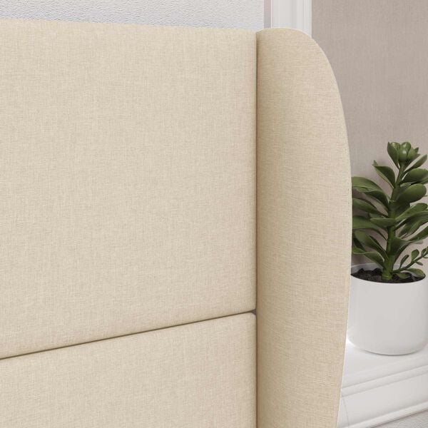 vidaXL Orelha de Cabeceira Creme 80 x 23 x 6 cm tecido