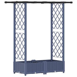 vidaXL Cama Elevada com Treli&ccedil;a e Telhado Cinzento 122,5 x 40 x 121 cm