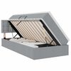 vidaXL Cama de Armazenamento LED com Colch&atilde;o Cinzento-claro
