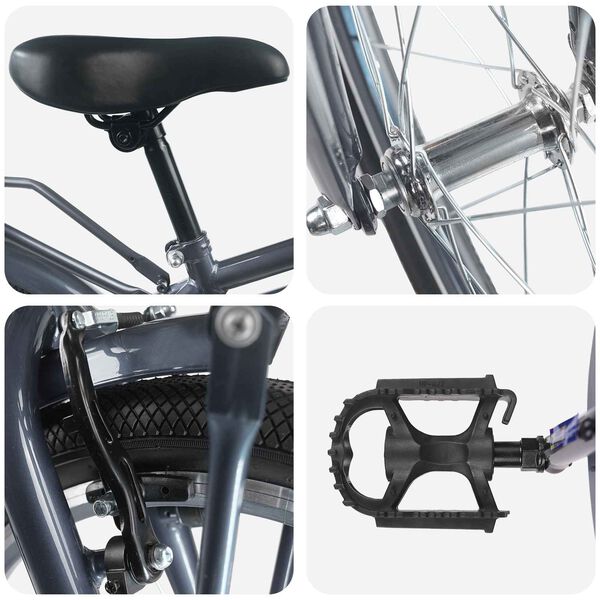 vidaXL Bicicleta Infantil 18 Polegadas para 5-7 anos Cinza Escuro