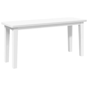 vidaXL Banco 90 cm madeira seringueira maci&ccedil;a branco