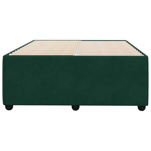 vidaXL Estrutura de cama sem colch&atilde;o 120x200 cm veludo verde-escuro