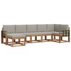 vidaXL Conjunto de Sof&aacute;s para Exterior 7 pcs Cinza Natural e Claro