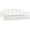 vidaXL Sof&aacute;-cama c/ gavetas 90x200cm madeira de pinho maci&ccedil;a branco