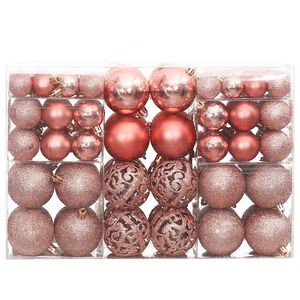 vidaXL Enfeites de Natal 100 pcs 3 / 4 / 6 cm rosa