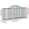 vidaXL Cestos gabi&atilde;o arqueados 4 pcs 200x50x80/100cm ferro galvanizado