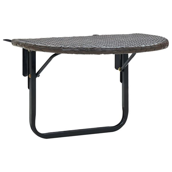 vidaXL Mesa para varanda 60x60x40 cm vime PE castanho