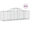 vidaXL Cestos gabi&atilde;o arqueados 11pcs 200x50x60/80 cm ferro galvanizado