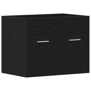 vidaXL Gabinete para pia de banheiro, carvalho preto, 60x38,5x46 cm, madeira engenheirada
