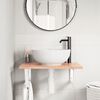 vidaXL Prateleira de parede p/ lavat&oacute;rio a&ccedil;o/madeira carvalho maci&ccedil;a