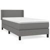 vidaXL Cama com molas/colch&atilde;o 80x200 cm tecido cinzento-escuro