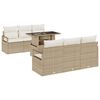 vidaXL Conjunto de Sof&aacute; de Jardim 7 unid. Bege Rattan Sint&eacute;tico