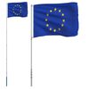vidaXL Bandeira da Uni&atilde;o Europeia e mastro 5,5 m alum&iacute;nio