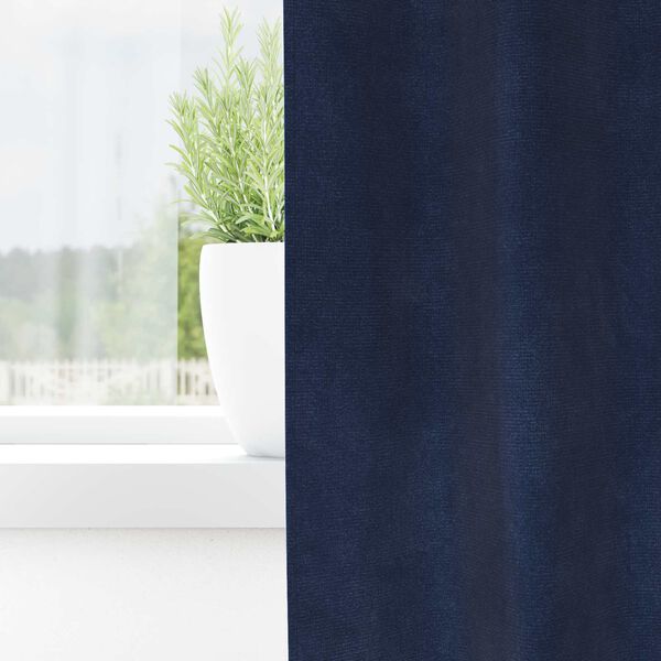 vidaXL Cortinas opacas 2 pcs Azul Escuro 140 x 225 cm Veludo
