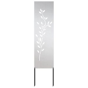 vidaXL Tela de Privacidade para Jardim Floral Prateado 32 x 140 cm