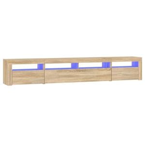vidaXL M&oacute;vel de TV com luzes LED 240x35x40 cm carvalho sonoma