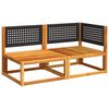 vidaXL Sof&aacute; de jardim vidaXL com almofadas, 2 lugares, madeira de ac&aacute;cia e vime