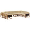 vidaXL Conjunto de Sof&aacute;s para Exterior 9 pcs Natural e Bege