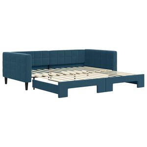 vidaXL Sof&aacute;-cama com gavet&atilde;o 100x200 cm veludo azul