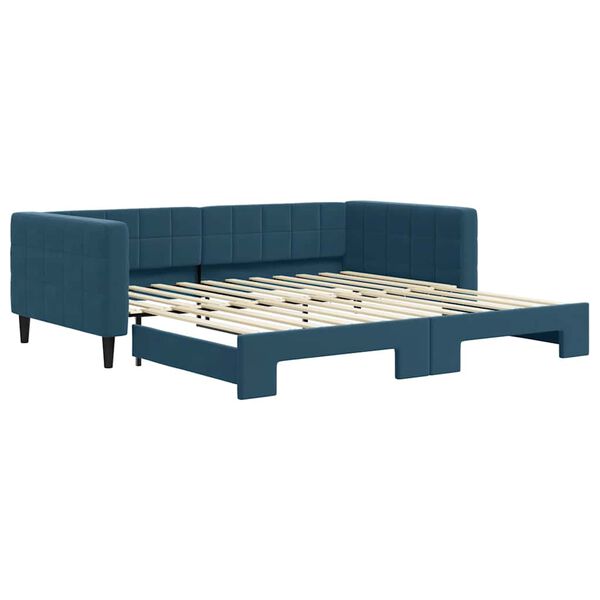 vidaXL Sof&aacute;-cama com gavet&atilde;o 100x200 cm veludo azul