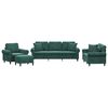 vidaXL 4 pcs conjunto de sof&aacute;s com almofadas veludo verde-escuro