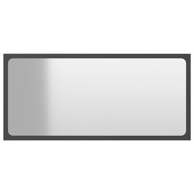 vidaXL Espelho de casa de banho 80x1,5x37 cm contraplacado cinzento
