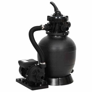 vidaXL Filtro de areia p/ piscina com v&aacute;lvula de 6 vias preto