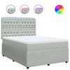 vidaXL Cama com molas/colch&atilde;o 140x200 cm veludo cinzento-claro