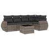 vidaXL 6 pcs conjunto sof&aacute;s de jardim com almofad&otilde;es vime cinzento