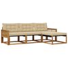 vidaXL Conjunto de Sof&aacute;s para Exterior 4 pcs Natural e Bege