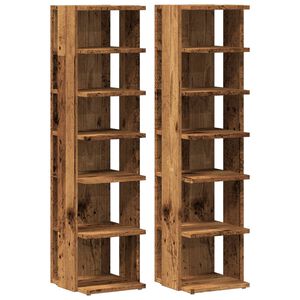 vidaXL Sapateiras 2 pcs 28x27x102 cm derivados de madeira velha