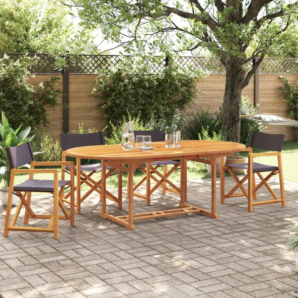 vidaXL 4 pcs cadeiras de jardim dobráveis tecido cinzento-escuro