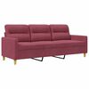 vidaXL Sof&aacute; de 3 lugares tecido 180 cm vermelho tinto