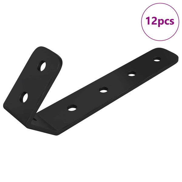 vidaXL Ganchos 12 pcs Preto M5 x 110 mm Ferro