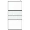 vidaXL Parede de Chuveiro Walk-in Preto 80 x 195 x 0.5 cm